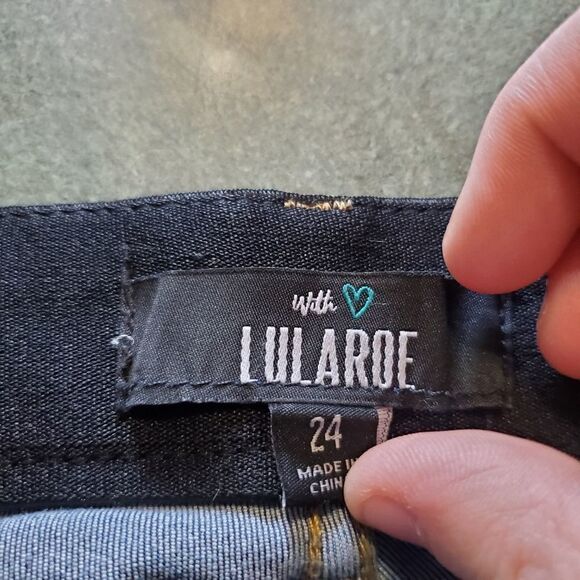 Lularoe distressed standard wash denim jeans sz 24 - Picture 3 of 5